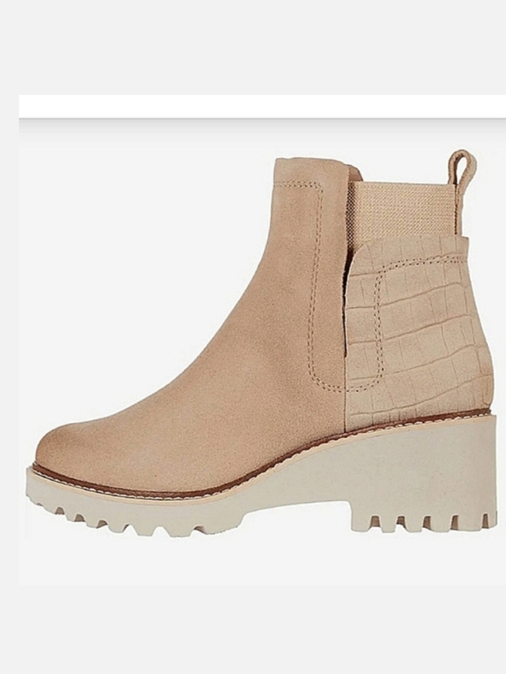 ANTHROPOLOGIE Dolce Vita Huey H20 Suede Croc Chelsea Waterproof Ankle Bootie NWT